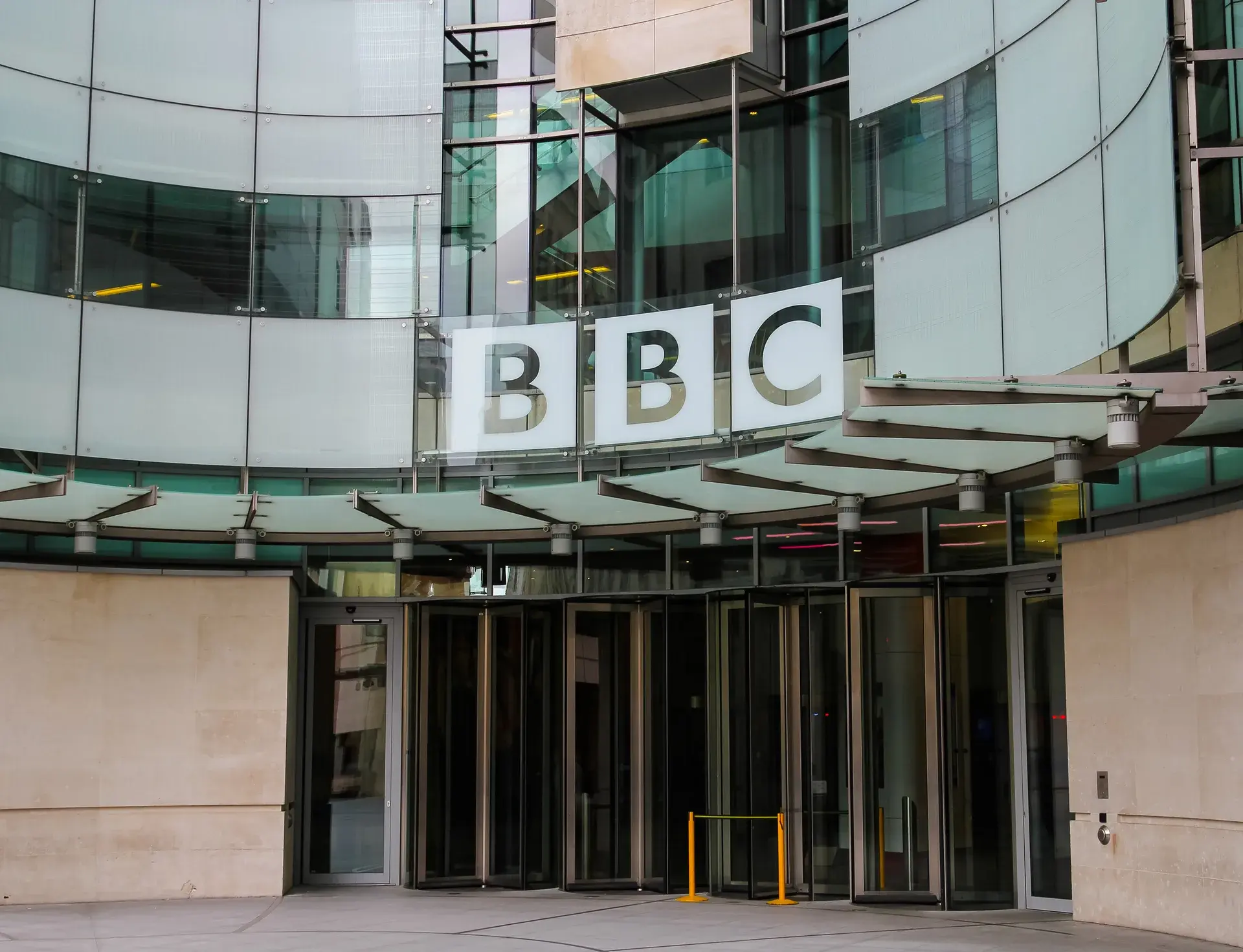 UK media industry BBC building in London