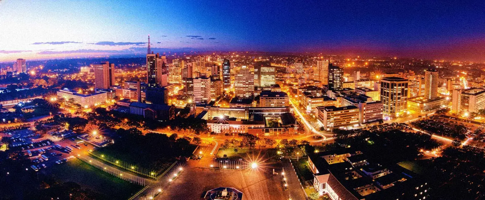 Nairobi skyline at dusk