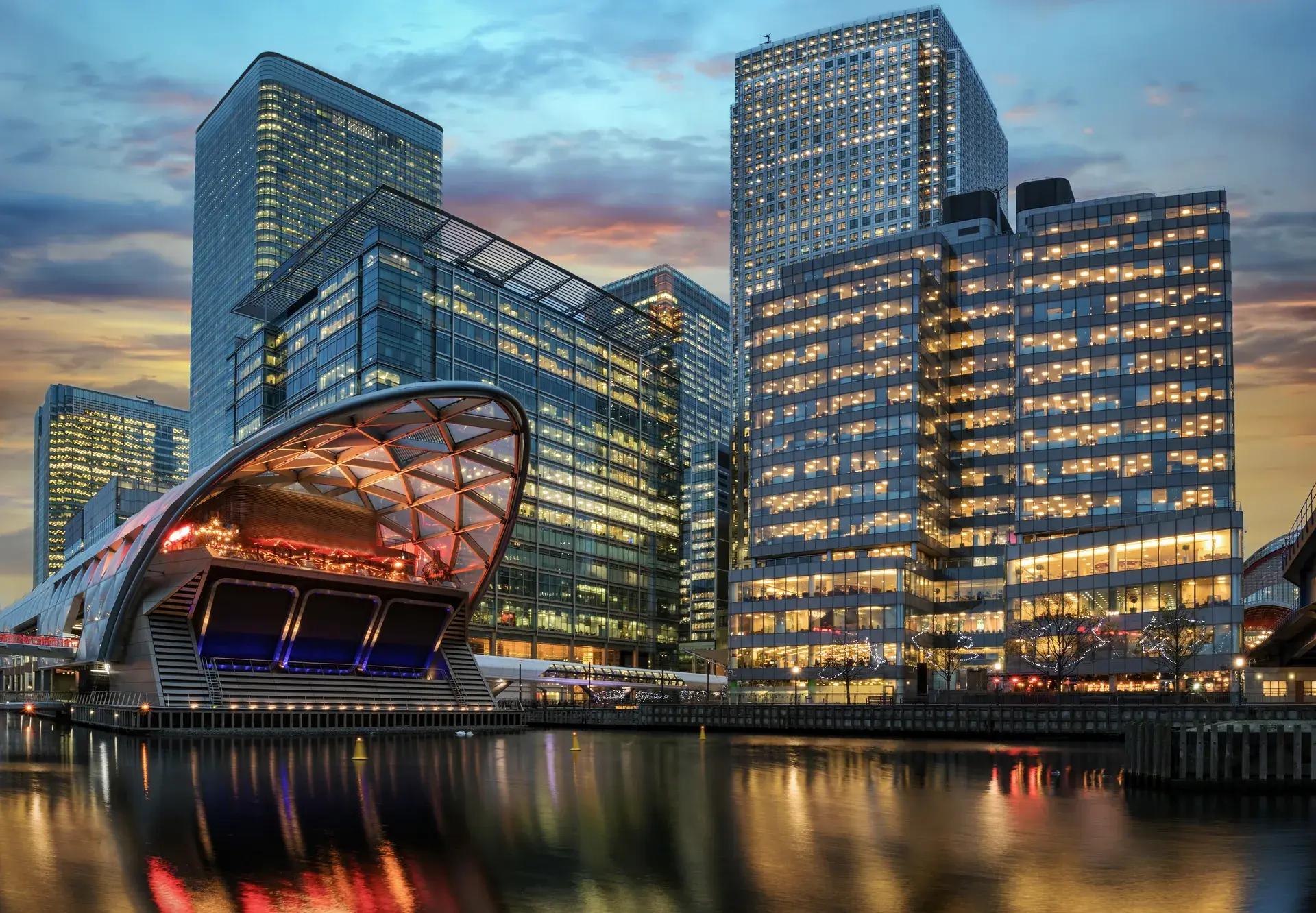 London Canary Wharf business district — UK companies face costly entity setup in Kenya