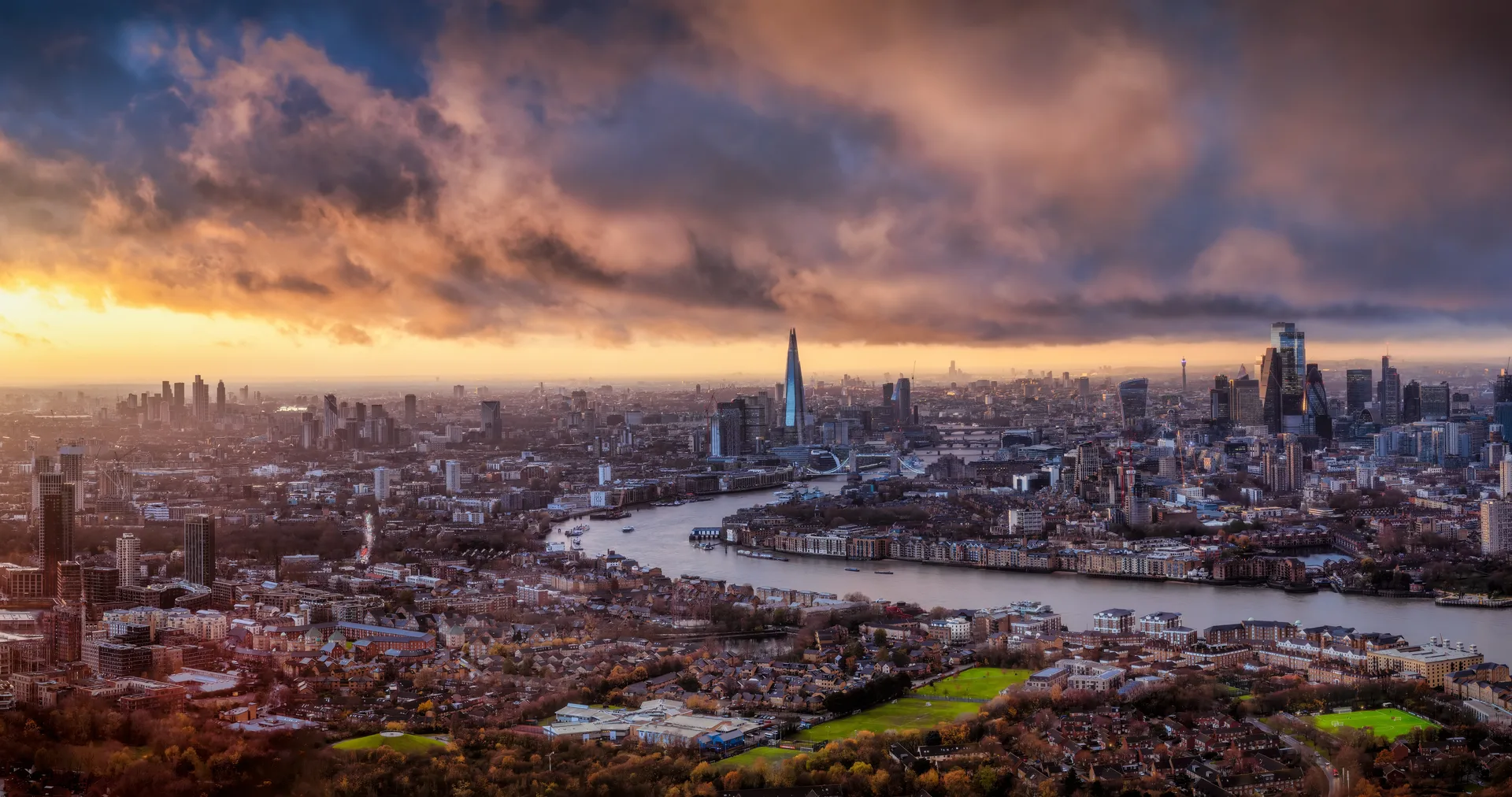 London skyline with the Shard and Thames — the UK working day your Nairobi team covers